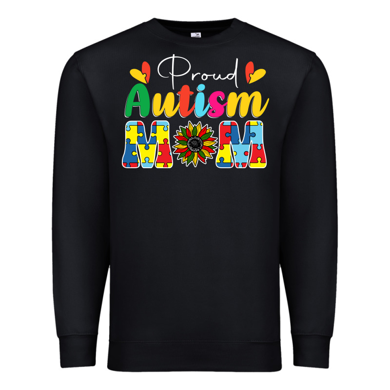 Proud Autism Mom Sunflower Premium Sweatshirt by CowhideDigitalArt | Teevron