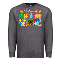 Charcoal Heather Proud Autism Mom sunflower Premium Sweatshirt - CowhideDigitalArt