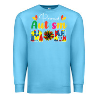 Ocean Blue Proud Autism Mom sunflower Premium Sweatshirt - CowhideDigitalArt