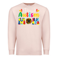 Pale Pink Proud Autism Mom sunflower Premium Sweatshirt - CowhideDigitalArt