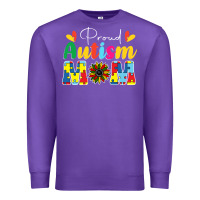Purple Proud Autism Mom sunflower Premium Sweatshirt - CowhideDigitalArt