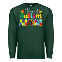 Sports Green Proud Autism Mom sunflower Premium Sweatshirt - CowhideDigitalArt