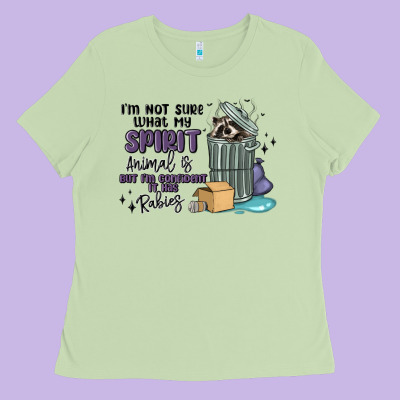 Spirit Animal Raccoon Ladies Tee Designed By Maliassmallbusiness