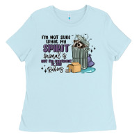 Baby Blue spirit animal raccoon Ladies Tee - MaliasSmallBusiness