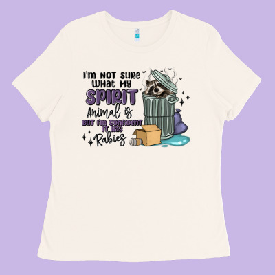 Spirit Animal Raccoon Ladies Tee Designed By Maliassmallbusiness
