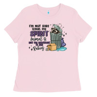 Bubblegum Pink spirit animal raccoon Ladies Tee - MaliasSmallBusiness