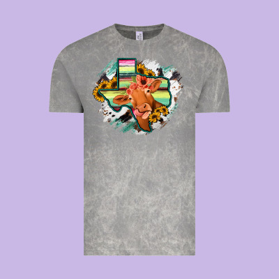 Western Texas Flag Cow Portrarit Vintage Tee Designed By Bettercallsaul