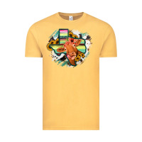 Vintage Mustard Western Texas Flag Cow Portrarit Vintage Tee - Bettercallsaul