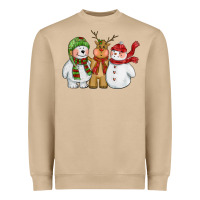 Mushroom christmas polar bear reindeer and snowman Heavyweight Sweatshirt - CowGirlArtShop