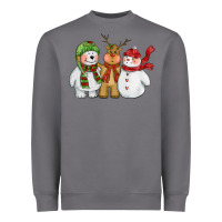 Storm christmas polar bear reindeer and snowman Heavyweight Sweatshirt - CowGirlArtShop