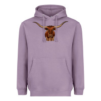 Lavender texas longhorn illustration Heavyweight Hoodie - CowhideDigitalArt