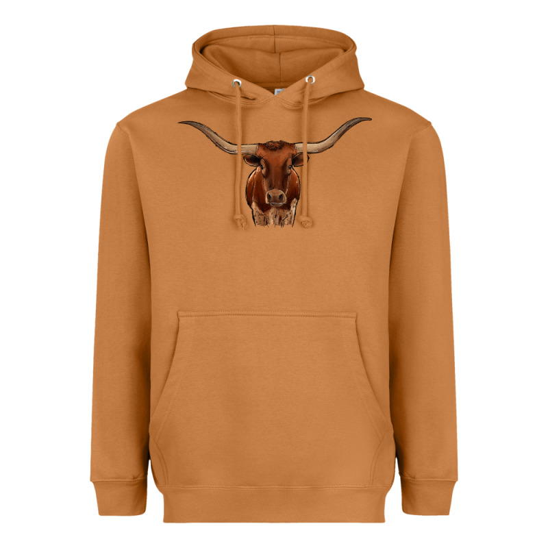 Texas Longhorn Illustration Heavyweight Hoodie by CowhideDigitalArt | Teevron