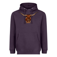 Plum texas longhorn illustration Heavyweight Hoodie - CowhideDigitalArt