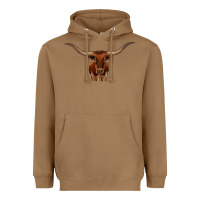 Toasted Coconut texas longhorn illustration Heavyweight Hoodie - CowhideDigitalArt