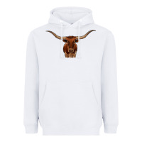 White texas longhorn illustration Heavyweight Hoodie - CowhideDigitalArt
