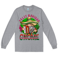 Heather Grey Feliz Navidad gnome Long Sleeve Tee - NancyCooperArtShop