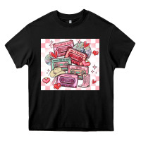 Black valentine's day cassette tapes Heavy Core Tee - MaliasSmallBusiness