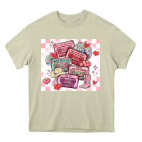 Mossy valentine's day cassette tapes Heavy Core Tee - MaliasSmallBusiness
