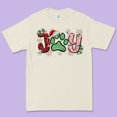Joy With Dog Paw Premium Tee Designed By Maliassmallbusiness