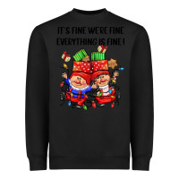 Black its fine were fine everything is fine Heavyweight Sweatshirt - CowGirlArtShop