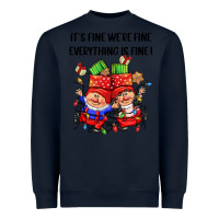 Navy its fine were fine everything is fine Heavyweight Sweatshirt - CowGirlArtShop