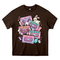 Chocolate Brown easter cassette tapes Heavy Core Tee - MaliasSmallBusiness