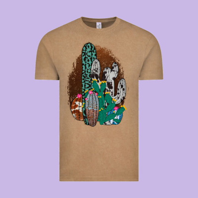 Western Cowhide Cactus Vintage Tee Designed By Bettercallsaul