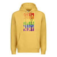 Antique Gold lgbtq pride american flag Premium Hoodie - FaDigitalArtStudio