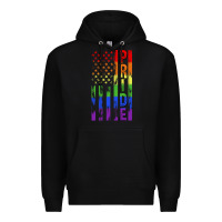 Black lgbtq pride american flag Premium Hoodie - FaDigitalArtStudio
