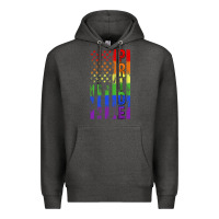 Charcoal Heather lgbtq pride american flag Premium Hoodie - FaDigitalArtStudio