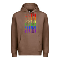 Chestnut lgbtq pride american flag Premium Hoodie - FaDigitalArtStudio