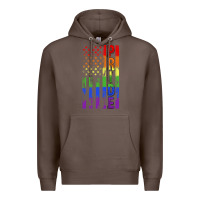 Coffee lgbtq pride american flag Premium Hoodie - FaDigitalArtStudio