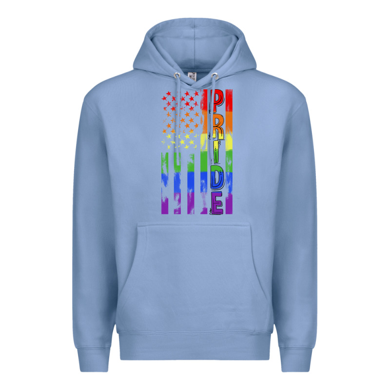 Lgbtq Pride American Flag Premium Hoodie by FaDigitalArtStudio | Teevron
