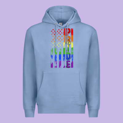 Lgbtq Pride American Flag Premium Hoodie Designed By Fadigitalartstudio
