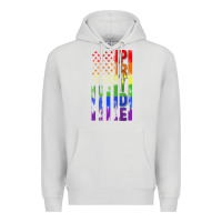 Dove Grey lgbtq pride american flag Premium Hoodie - FaDigitalArtStudio