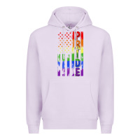 Lilac lgbtq pride american flag Premium Hoodie - FaDigitalArtStudio