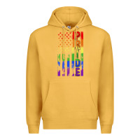 Mustard lgbtq pride american flag Premium Hoodie - FaDigitalArtStudio