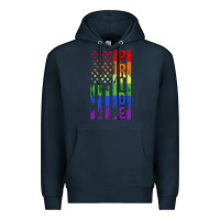 Navy lgbtq pride american flag Premium Hoodie - FaDigitalArtStudio