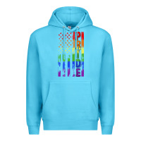 Ocean Blue lgbtq pride american flag Premium Hoodie - FaDigitalArtStudio