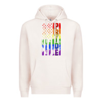Pale Pink lgbtq pride american flag Premium Hoodie - FaDigitalArtStudio