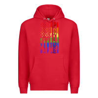 Red lgbtq pride american flag Premium Hoodie - FaDigitalArtStudio