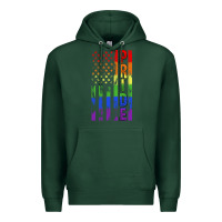 Sports Green lgbtq pride american flag Premium Hoodie - FaDigitalArtStudio