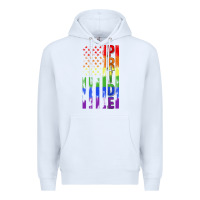 White lgbtq pride american flag Premium Hoodie - FaDigitalArtStudio