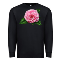 Black Camellia Flower Premium Sweatshirt - LillyAllenDesigns
