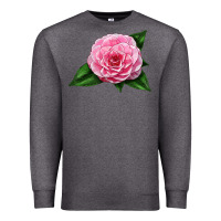 Charcoal Heather Camellia Flower Premium Sweatshirt - LillyAllenDesigns