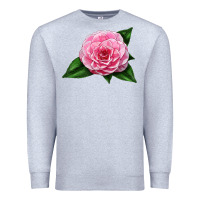 Heather Grey Camellia Flower Premium Sweatshirt - LillyAllenDesigns