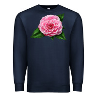 Navy Camellia Flower Premium Sweatshirt - LillyAllenDesigns