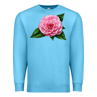 Ocean Blue Camellia Flower Premium Sweatshirt - LillyAllenDesigns