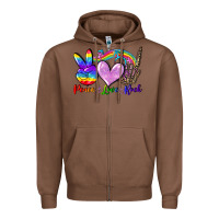 Chestnut Peace love rock Zipper Hoodie - FaDigitalArtStudio