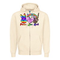 Sandshell Peace love rock Zipper Hoodie - FaDigitalArtStudio